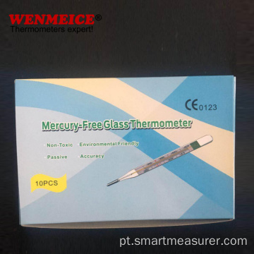 Termômetro de vidro clínico Termômetro de mercúrio sem mercúrio